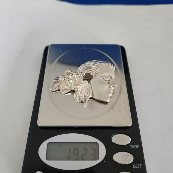Vintage Mid-Century Modern D’Molina Woman in Profile Brooch Sterling Silver - Picture 4 of 6